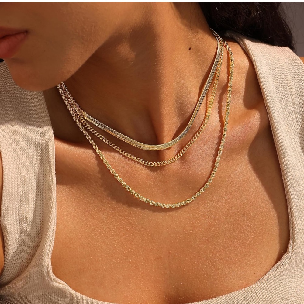 Trendy Layered Chain Gold Necklace
